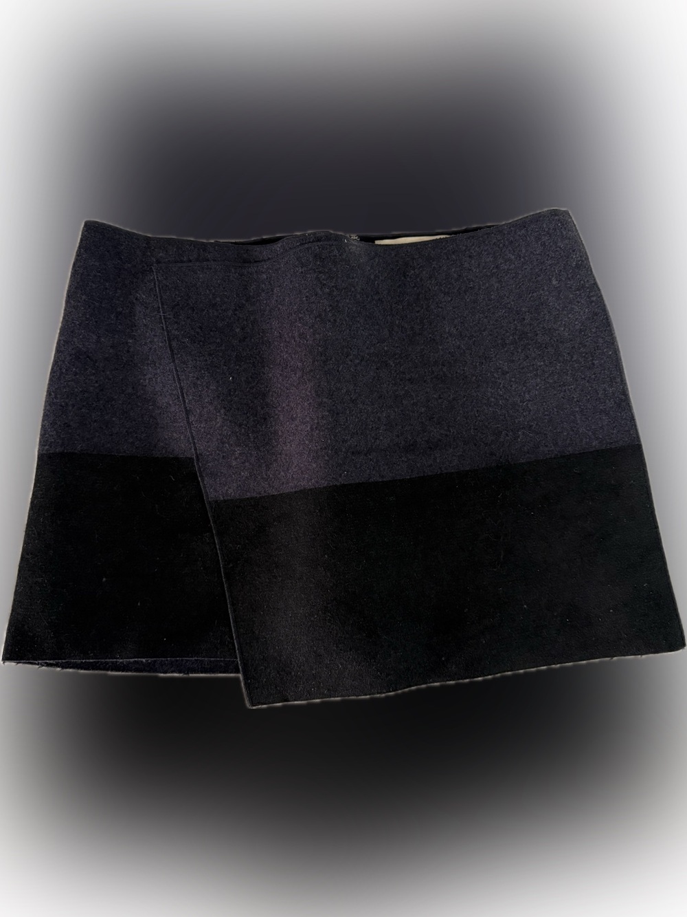 Vanessa Bruno Black & Charcoal Wool Mini Skirt